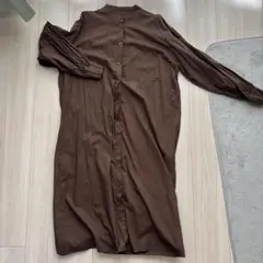ブラウン シャツワンピース 長袖のサムネイル