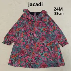 jacadi ジャカディ　リバティ　長袖　ワンピース　ピンク　花柄　88cm