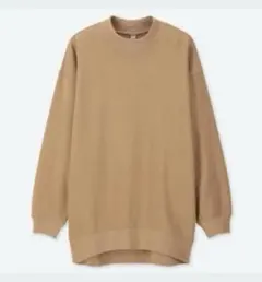 ユニクロ スウェットモックネックロングシャツ