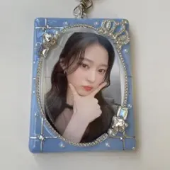 トレカキーホルダー　韓国　トレカ　レジン　デコ　硬質　ケース　トレカケース　青