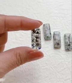 No.15アクセサリーパーツ レジンカボション コデマリ レースフラワー ブルー