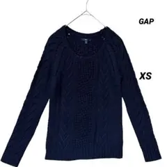 GAP ケーブル編みニット セーター ネイビー 濃紺 XS 長袖 プルオーバー