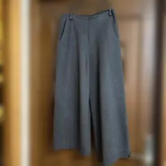 ダークグレー ワイドパンツ スウェット素材