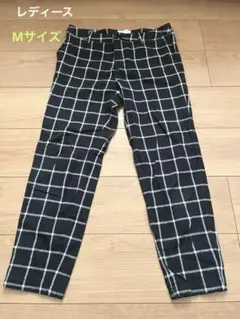Right-on 黒白チェック　アンクルジョガーパンツ　Mサイズ