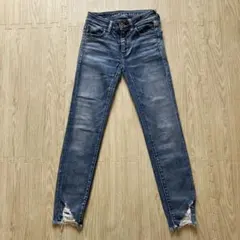 AMERICAN EAGLE JEGGING CROP ダメージデニム