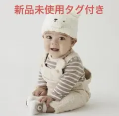 新品タグ付　petit main もこもこサロペット80cm