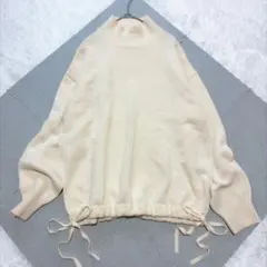 セオリー カシミヤ ハイネックニット ドロスト リボン ウール　オーバーサイズ