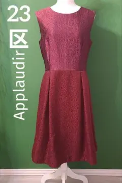大きいサイズ＊23区Applaudir＊ワインレッド ノースリーブワンピース