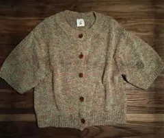 美品*roku 6 カーディガン ミックスカラーショートスリーブカーディガン