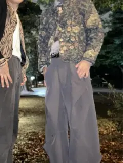 柄ジャケット 古着 短丈