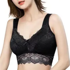 638お買い得 ナイトブラ ブラジャー ノンワイヤー Lサイズ3点黒色