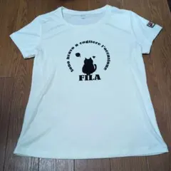 FILA テニス Tシャツ ホワイト 猫プリント Sサイズのサムネイル