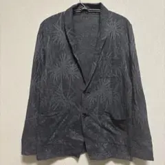 MICHEL KLEIN S ダークグレー 植物柄ブラックカーディガン