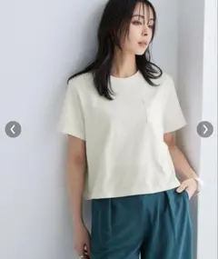 【新品】ニッセン綿100%汗染みしにくいクロップド丈TシャツLL オフホワイトのサムネイル