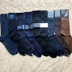 メンズソックス9本セット◆バーバリー、ラルフローレン、カルバンクラインなど◆新品