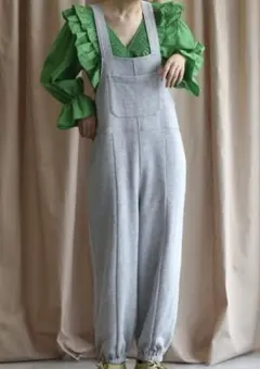 Alley by w closet スウェットサロペット ジョガー風 グレー Fのサムネイル