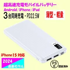 PD 22.5W 電熱ベストモバイルバッテリー iPhone 15対応　白
