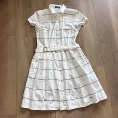 BURBERRY ブルーレーベル シャツワンピース ストライプ Aライン フリル