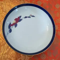 ✨香蘭社花柄の金彩青い縁取り皿✨
