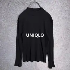 UNIQLO ユニクロ リブハイネックT 長袖 黒 ブラック Lサイズ