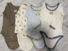 長袖ロンパース 4枚セット ベビー肌着