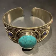 中古★times are changin購入★シルバー925製ターコイズバングル 中古☆times are changin購入☆シルバー925製ターコイズバングル
