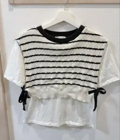 【ZARA 】ザラ ニット付きTシャツ