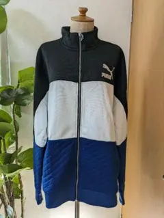 PUMA トラックジャケットマルチカラーXLサイズ　バックプリント　キルティング
