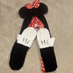 ミニーマウス　ファンキャップ　マフラー