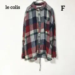 le colis チェック柄 長袖シャツ カジュアル 赤青系のサムネイル