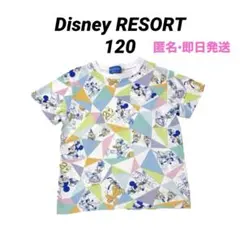 ディズニーリゾート　ディズニーシー 20周年 Tシャツ 120cm 総柄　即日のサムネイル
