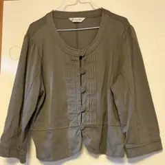 アリスバーリー　大きいサイズ　ノーカラーコットンジャケット　AylesburyL
