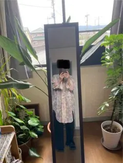 ZARA 花柄オープンフロントシャツ L