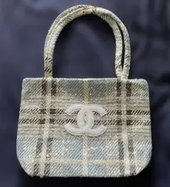 未使用】シャネル ノベルティ ツイード トートバッグ グリーン - メルカリ
