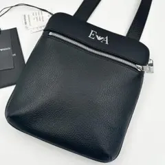 未使用級✨エンポリオアルマーニ ショルダーバッグ サコッシュ レザー 黒