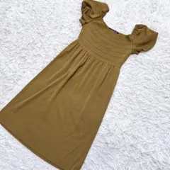 【c9463】YOKO DOR ワンピース　膝丈　半袖　ブラウンのサムネイル