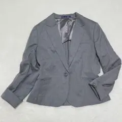 【大きめ 13】レミュー アオキ◇テーラードジャケット ストライプ 背抜きスーツ