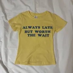 ロゴプリント Tシャツ イエロー 韓国 ロゴT