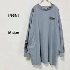 INGNI イング　バックボックスロゴチュニックロングTシャツ　M ブルー