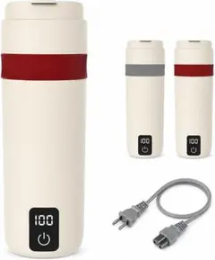 0028001 Yuzuku 電気ケトル ポータブル 450ml 赤のサムネイル