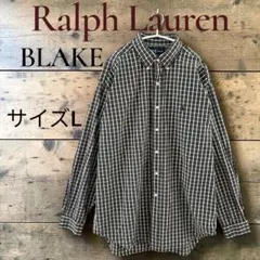 ラルフローレン BLAKE チェックシャツL オーバーサイズ　グリーン　緑　美品