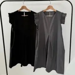 9/21まで値下　新品　LULALAフリルロンパース　水陸両用　3L チャコール