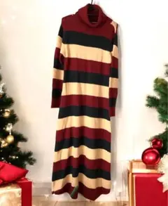 ニットロングワンピース　ボーダー　イーハイフンワールドギャラリー