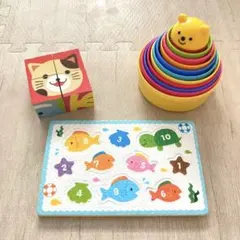 【美品】知育玩具セット⭐︎パズル2点 スタッキングカップのサムネイル