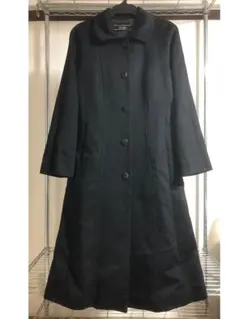 レリアン Leilian☆カシミヤ 100% ロングコート ブラック 良品☆９