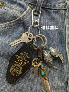 【カラビナ付き】キーホルダー4点セット　ストリート　古着　アメカジ