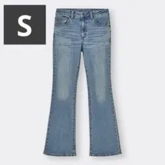 GU ミドルライズフレアジーンズ 丈標準73.0～77.0cm ブルー S