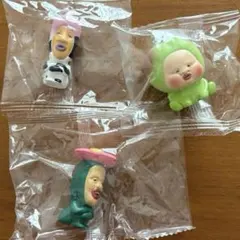 こびとづかんおすわりマスコット三種　スモモノウチ　シボリオチチ　リトルハナガシラ