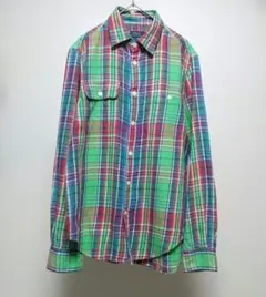 ポロラルフローレン　L. タータン　マドラス　チェック　ネルシャツ　猫目