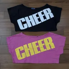 特価【CHEER】半袖 Tシャツ 重ね着用 ✨ピンク 黒 2枚セット